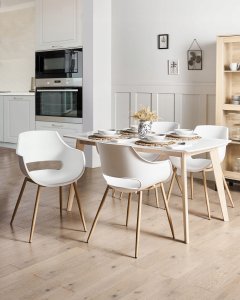 Beliani Zestaw 4 krzeseł do jadalni MILLERS Biały 2
