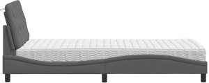 vidaXL Łóżko z materacem, ciemnoszare, 80x200 cm, obite tkaniną 6