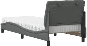 vidaXL Łóżko z materacem, ciemnoszare, 80x200 cm, obite tkaniną 7