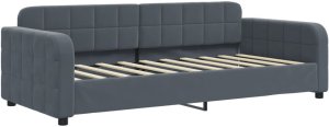vidaXL Sofa z funkcją spania, ciemnoszara, 90x190 cm, aksamit 2
