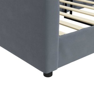 vidaXL Sofa z funkcją spania, ciemnoszara, 90x190 cm, aksamit 6