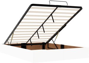 vidaXL Rama łóżka otomana bez materaca biała 140x200 cm 10