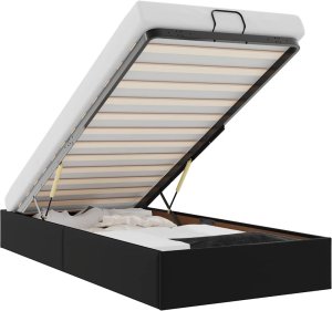 vidaXL Rama łóżka otomana bez materaca czarna 80x200 cm 2