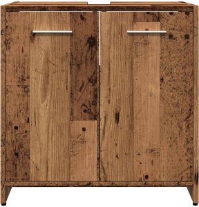 vidaXL Szafka pod umywalkę, stare drewno, 60x33x60 cm 5