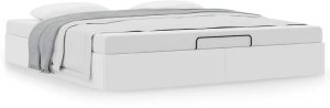 vidaXL Rama łóżka otomana bez materaca biała 180x200 cm 4