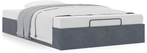vidaXL Rama łóżka otomana bez materaca, szara, 120x200 cm, aksamit 4