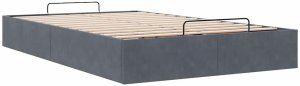 vidaXL Rama łóżka otomana bez materaca, szara, 120x200 cm, aksamit 6
