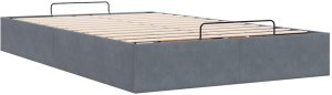 vidaXL Rama łóżka otomana bez materaca, szara, 120x200 cm, aksamit 9