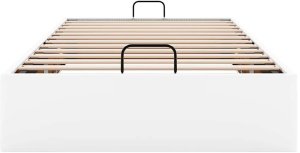 vidaXL Rama łóżka otomana bez materaca biała 90x200 cm 7