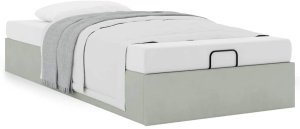 vidaXL Rama łóżka otomana bez materaca, szara, 100x200 cm, aksamit 4