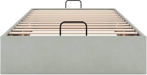 vidaXL Rama łóżka otomana bez materaca, szara, 100x200 cm, aksamit 7