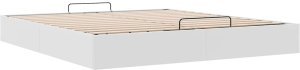 vidaXL Rama łóżka otomana bez materaca biała 160x200 cm 6