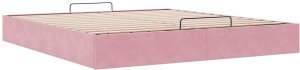vidaXL Rama łóżka otomana bez materacem, różowa, 180x200 cm, aksamit 6