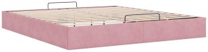 vidaXL Rama łóżka otomana bez materacem, różowa, 180x200 cm, aksamit 9