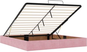 vidaXL Rama łóżka otomana bez materacem, różowa, 180x200 cm, aksamit 10