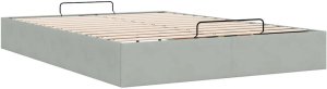 vidaXL Rama łóżka otomana bez materaca, szara, 140x190 cm, aksamit 9
