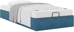vidaXL Rama łóżka otomana bez materaca, niebieska, 90x190 cm, aksamit 5