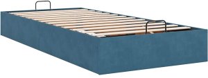 vidaXL Rama łóżka otomana bez materaca, niebieska, 90x190 cm, aksamit 9