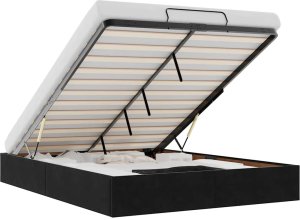 vidaXL Rama łóżka otomana bez materacem, czarna, 140x200 cm, aksamit 2