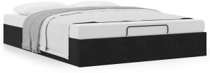 vidaXL Rama łóżka otomana bez materacem, czarna, 140x200 cm, aksamit 4