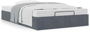 vidaXL Rama łóżka otomana bez materaca, szara, 120x190 cm, aksamit 4