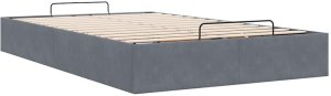 vidaXL Rama łóżka otomana bez materaca, szara, 120x190 cm, aksamit 9