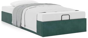 vidaXL Rama łóżka otomana bez materaca, zielona, 90x200 cm, aksamit 4