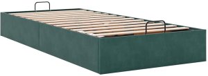 vidaXL Rama łóżka otomana bez materaca, zielona, 90x200 cm, aksamit 6