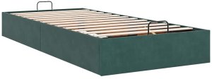 vidaXL Rama łóżka otomana bez materaca, zielona, 90x200 cm, aksamit 9