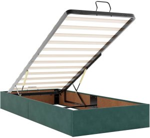 vidaXL Rama łóżka otomana bez materaca, zielona, 90x200 cm, aksamit 10