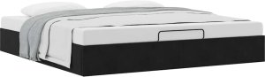 vidaXL Rama łóżka otomana bez materacem, czarna, 160x200 cm, aksamit 5