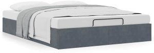 vidaXL Rama łóżka otomana bez materacem, szara, 140x200 cm, aksamit 4