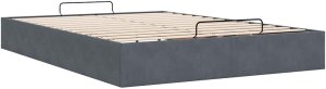 vidaXL Rama łóżka otomana bez materacem, szara, 140x200 cm, aksamit 9