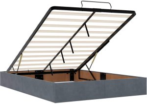 vidaXL Rama łóżka otomana bez materacem, szara, 140x200 cm, aksamit 10