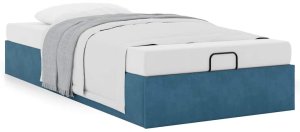 vidaXL Rama łóżka otomana bez materaca, niebieska, 90x200 cm, aksamit 4