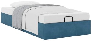 vidaXL Rama łóżka otomana bez materaca, niebieska, 90x200 cm, aksamit 5