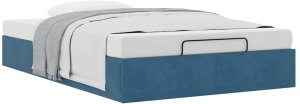 vidaXL Rama łóżka otomana bez materaca, niebieska, 120x200 cm, aksamit 5