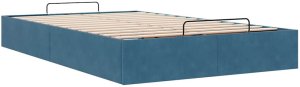 vidaXL Rama łóżka otomana bez materaca, niebieska, 120x200 cm, aksamit 6