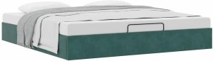 vidaXL Rama łóżka otomana bez materacem, zielona, 200x200 cm, aksamit 5