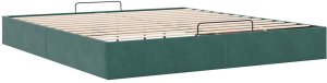vidaXL Rama łóżka otomana bez materacem, zielona, 200x200 cm, aksamit 9