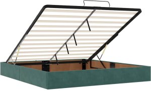 vidaXL Rama łóżka otomana bez materacem, zielona, 200x200 cm, aksamit 10