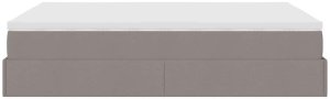 vidaXL Rama łóżka otomana z materacem, taupe, 140x190 cm, tkanina 9