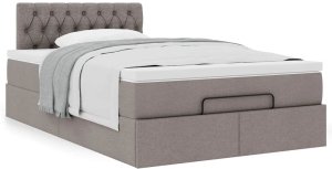 vidaXL Rama łóżka otomana z materacem, taupe, 120x200 cm, tkanina (3311536 VidaXL) 4