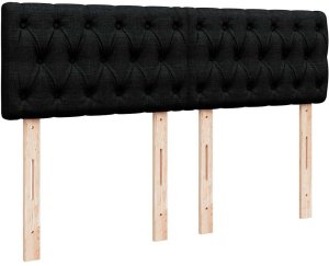 vidaXL Łóżko otomana z materacem, czarne, 140x200 cm, tkanina 9