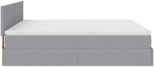vidaXL Łóżko otomana z materacem, jasnoszare, 160x200 cm, tkanina 10