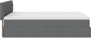 vidaXL Łóżko otomana z materacem, ciemnoszare, 140x190 cm, tkanina 10
