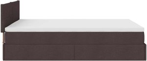 vidaXL Łóżko otomana z materacem, ciemnobrązowe, 140x190 cm, tkanina 10