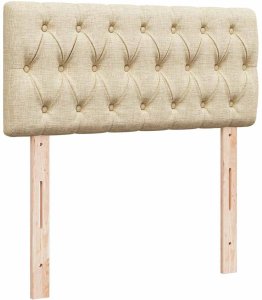 vidaXL Łóżko otomana z materacem, kremowe, 90x200 cm, tkanina 9