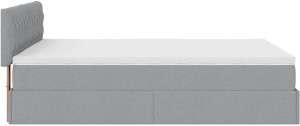 vidaXL Rama łóżka otomana z materacem, jasnoszara, 140x200 cm, tkanina 10
