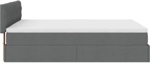 vidaXL Łóżko otomana z materacem, ciemnoszare, 140x200 cm, tkanina 10